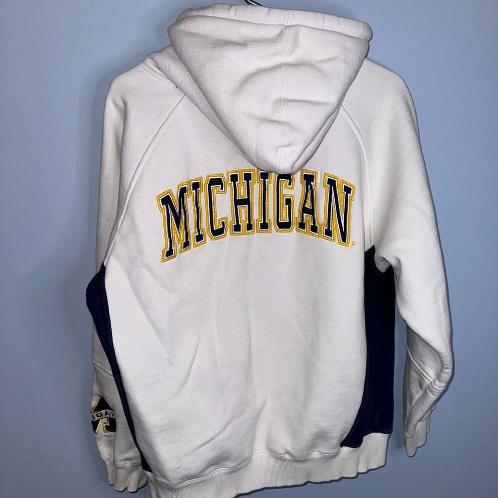 Vintage Colosseum University of Michigan Block M Hoodie Blue thick warm game day - Picture 8 of 12
